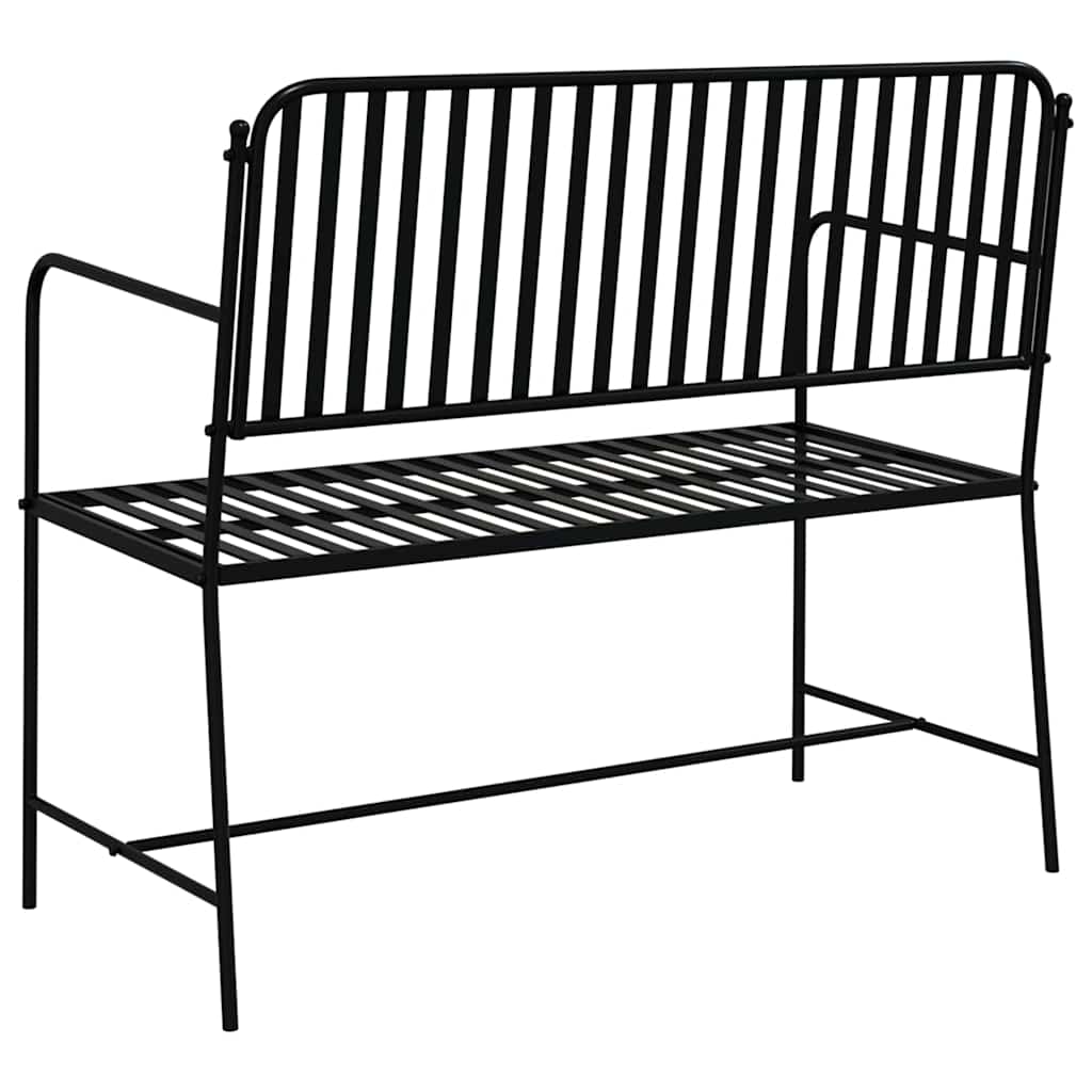 Garden Bench Black 104 x 54 x 93cm Steel